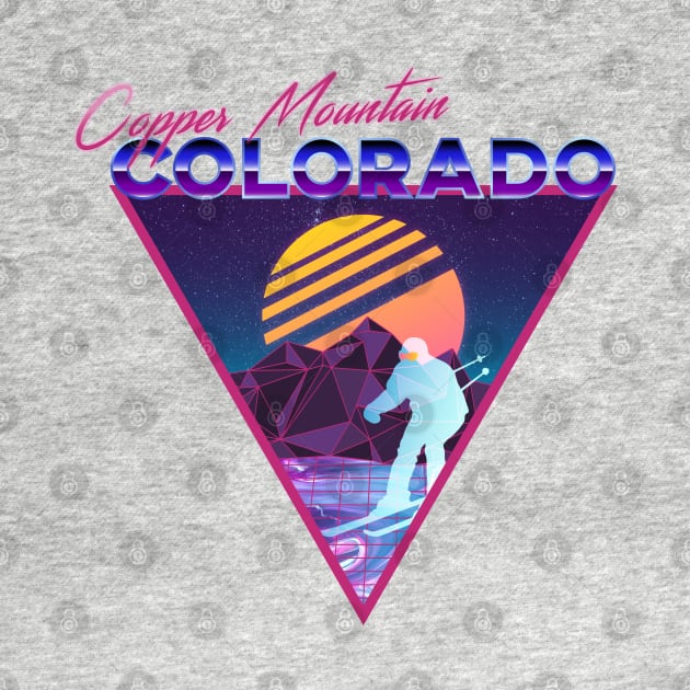 Retro Vaporwave Ski Mountain | Copper Mountain Colorado | Shirts, Stickers, and More! by KlehmInTime